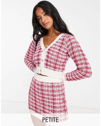 wickel-pullover in Pink Damen Bekleidung Pullover und Strickwaren Strickjacken Miss Selfridge Synthetik 