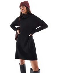 ONLY - Gebreide Mini Trui-Jurk Met Col - Lyst