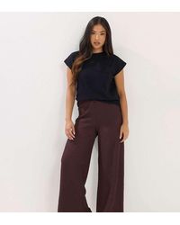 PixieGirl - Petite Textured Wide Leg Trousers - Lyst