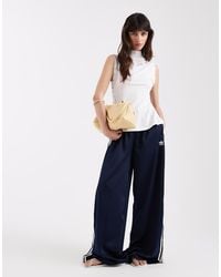 adidas Originals - Satin Wide Leg Track Pants - Lyst