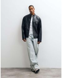 ASOS - Leather Look Racer Jacket - Lyst