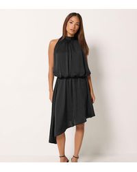 PixieGirl - Petite Halter Neck Satin Dress - Lyst