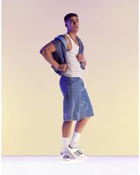 adidas Originals - Short en jean à imprimé flammes - clair délavé - Lyst