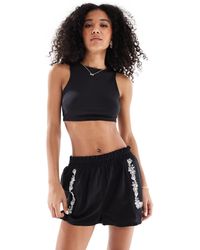 ASOS - Pull On Knicker Shorts With Embroidered Detail - Lyst