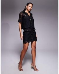 Forever New - Lola Lace Button Detail Mini Skirt - Lyst