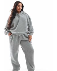 ASOS - Asos Design Curve Lounge Borg Oversized Hoodie & jogger Set - Lyst