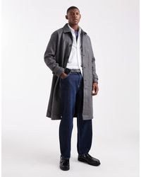 Only & Sons - Lange Overjas Van Imitatiewol Met Lange Pasvorm - Lyst