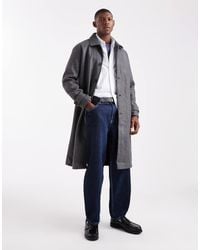 Only & Sons - Faux Wool Longline Overcoat - Lyst