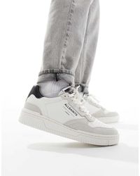 AllSaints - Zapatillas Deportivas Blancas De Caña Baja De Cuero Regan De -Blanco - Lyst