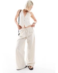 Pull&Bear - Pantalon d'ensemble ample style rustique - écru - Lyst