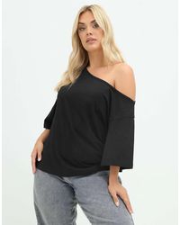 Yours Clothing - Off Shoulder Cotton T-Shirt - Lyst
