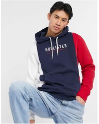 hollister red and white hoodie