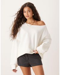 ASOS - Oversized Off Shoulder Sweatshirt - Lyst