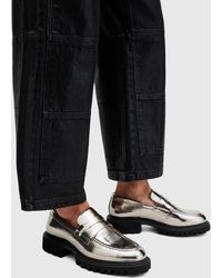 AllSaints - Leather Loafers with Chunky Sole - Lyst