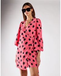 Glamorous - Wrap Front Mini Dress - Lyst
