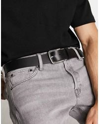 Levi's - Seine Leather Logo Buckle Belt - Lyst