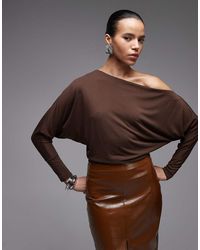 ASOS - Soft Touch Drape Fallen Shoulder Batwing Sleeve Bodysuit - Lyst