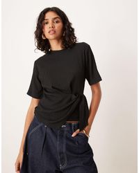 ASOS - Cinched Side Tee With Draping Detail - Lyst