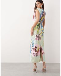 club l rainbow sequin wrap front maxi dress club l rainbow sequin dress