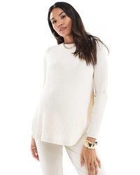 Mama.licious - Mamalicious Maternity Long Sleeve Ribbed Jersey Top Co-ord - Lyst
