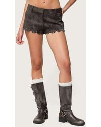 Edikted - Zarina Studded Faux Suede Shorts - Lyst