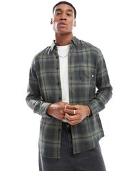 Farah - Camisa Negra Y A Cuadros De Manga Larga Marcelo De - Lyst