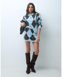 Gina Tricot - Co-ord Knitted Argyle Mini Skirt - Lyst