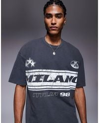 ASOS - Oversized T-shirt With Front Chest Print - Lyst