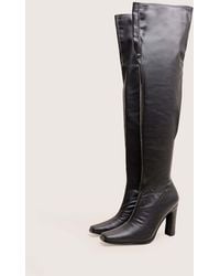 Public Desire - Acquaria Pu Over The Knee Flared Heel Boots - Lyst