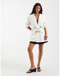 ASOS - Tailored Double Breasted Blazer With Linen - Lyst