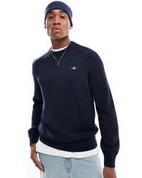 GANT - Casual Cotton Knit Jumper With Logo - Lyst