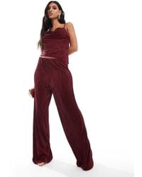 ASOS - Co-ord Wide Leg High Waisted Plisse Trouser - Lyst