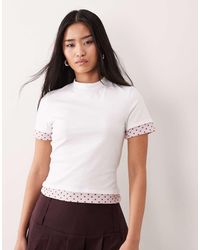 ASOS - Short Sleeve Double Layer Polka Dot Top - Lyst