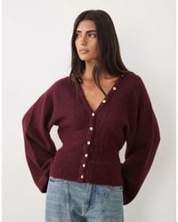 Gina Tricot - Alpaca Sculpted Fitted Waist Knitted Cardigan With Wool - Lyst