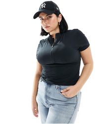 Collusion - Plus Funnel Neck Cap Sleeve Top - Lyst