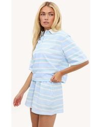 Loavies - Easy Does It Short-Sleeved Polo Shirt With Stripes - Lyst