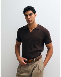 New Look - Cable Knitted Collared T-shirt - Lyst