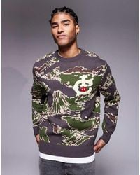 ICECREAM - Tiger Stripe Camo Knitted Sweatshirt - Lyst