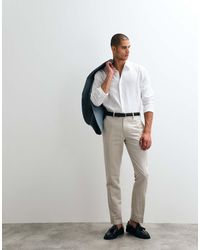 ASOS - Tailored Linen Rich Slim Trousers - Lyst