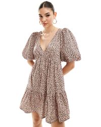 Nobody's Child - Vienna Puff Sleeve Mini Dress - Lyst