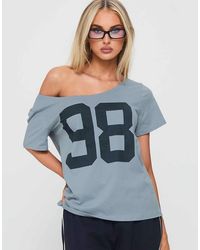 Princess Polly - Off Shoulder Varsity Number Graphic T-shirt - Lyst