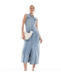 Vero Moda - Mouwloze Maxi-Jurk Met Knopen Aan De Voorkant - Lyst