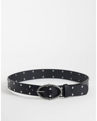 ASOS - Gürtel aus kunstleder mit ovaler schnalle und nieten - Lyst