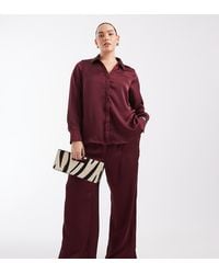 Vero Moda - High Waist Satin Loose Fit Trousers Co-Ord - Lyst