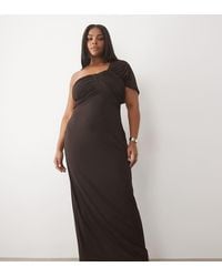 Tfnc Plus - Slinky One Shoulder Drape Detail Maxi Dress - Lyst