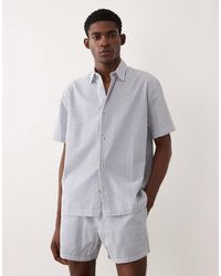 ASOS - Relaxed Seersucker Striped Shirt - Lyst