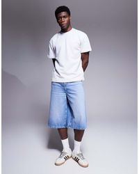 ASOS - Jorts Taglio Lungo Lavaggio Chiaro - Lyst