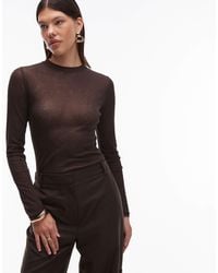 ASOS - Sheer Second Skin Gauzy Mesh Long Sleeve Top - Lyst