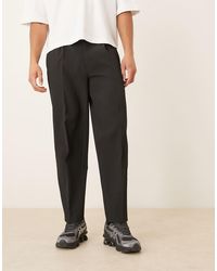 ASOS - Pleated Oversized Tapered Dress Pants - Lyst