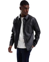 ASOS - Faux Leather Shacket - Lyst